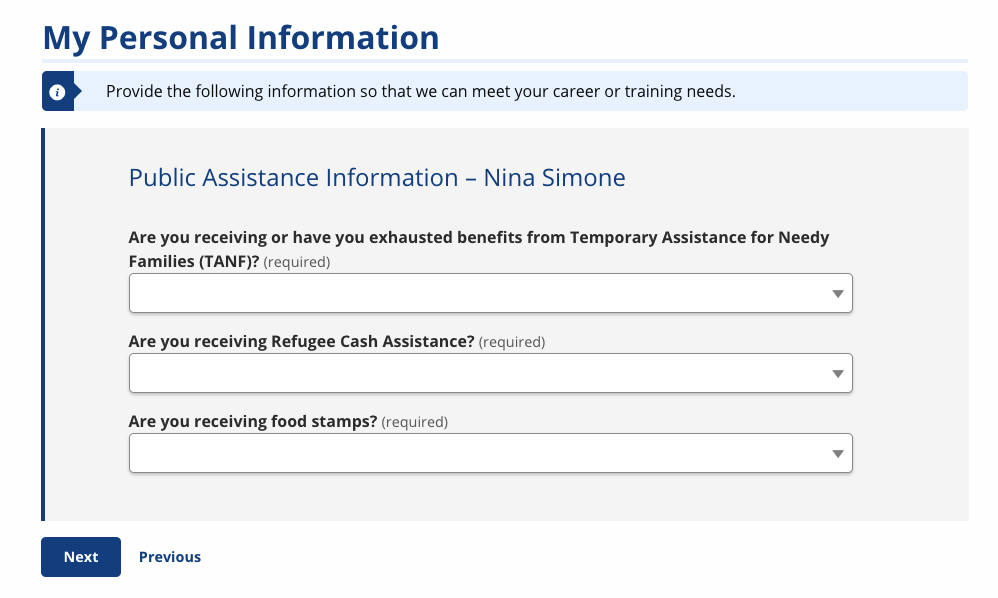 Public Assistance screenshot