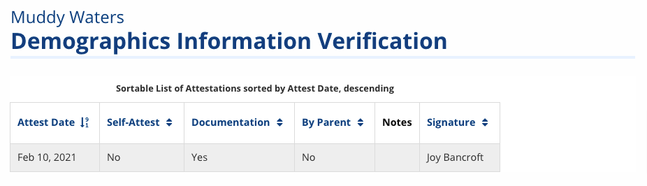 Attestation screenshot